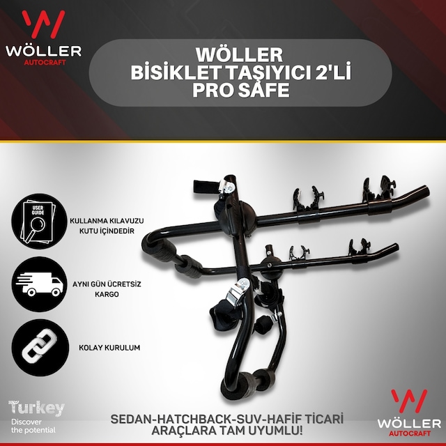 Wöller Bisiklet Taşıyıcı 2'li Bisiklet Taşıma Aparatı Pro Safe