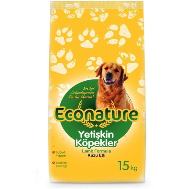 Econature Kuzu Etli Yetişkin Köpek Maması 15 KG