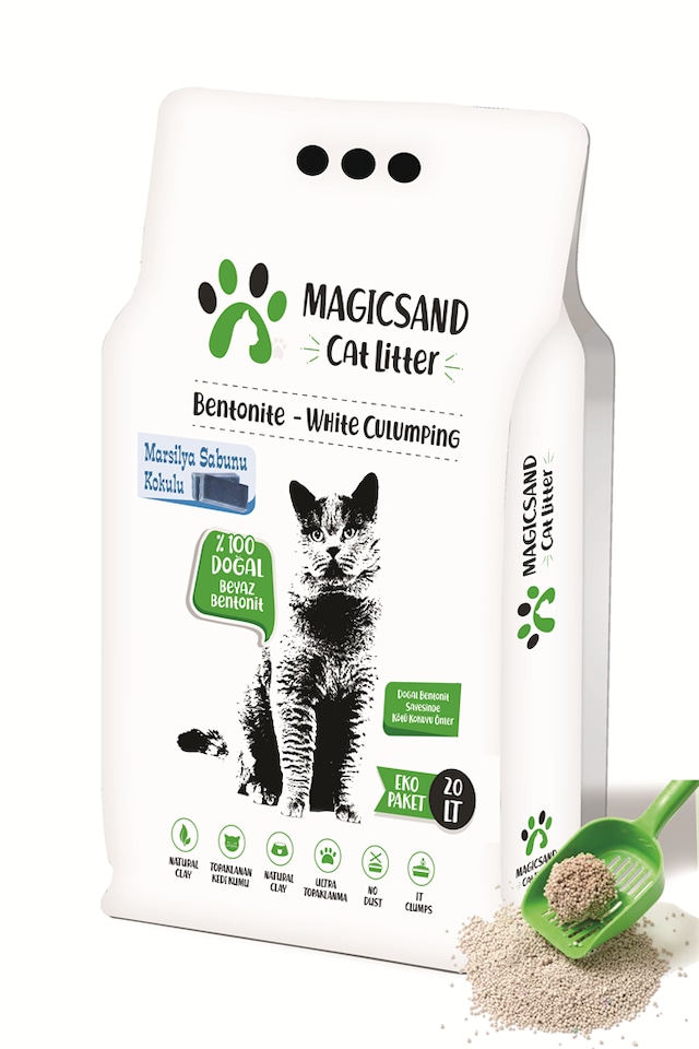 Magicsand  Marsilya Sabun kokulu Kedi Kumu 20 lt İnce Taneli