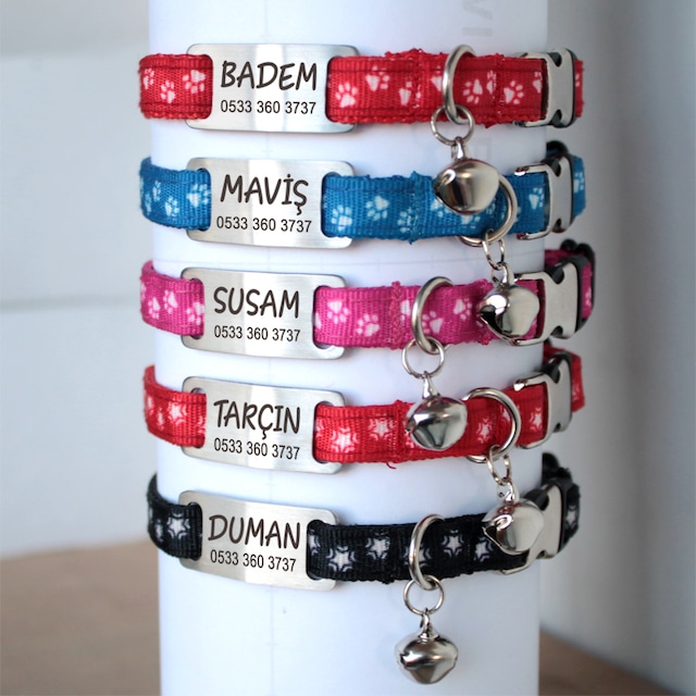 Sallanmayan Kedi Künyesi Kedi Tasması Kedi Küynesi Kedi İsimlik