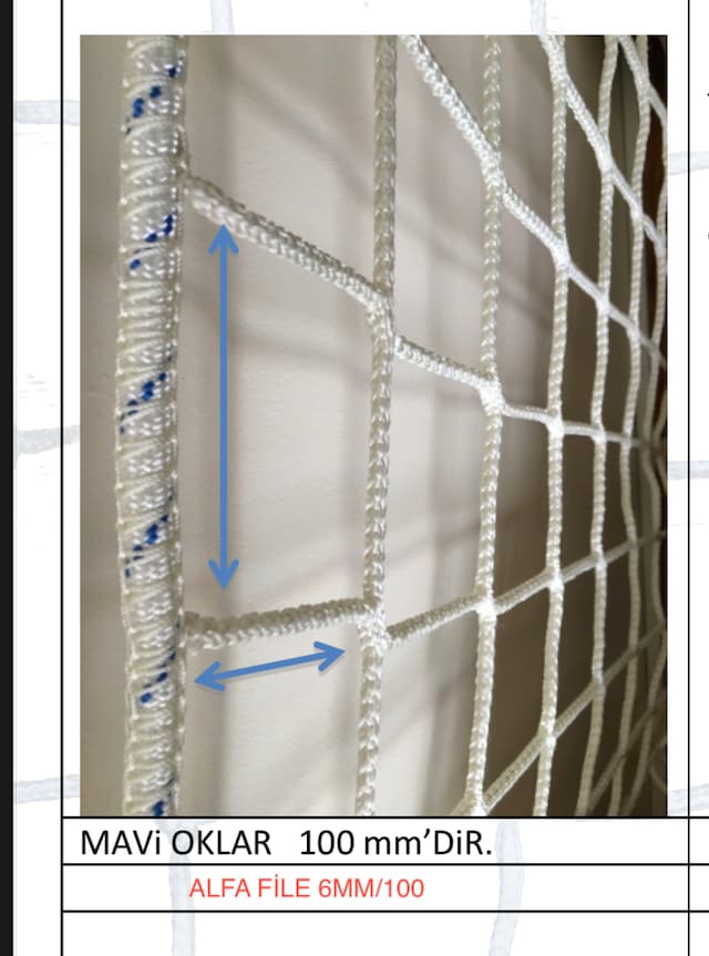 Balkon Güvenlik Filesi 6mm ip kalınlıklı 10 cm göz aralıklı