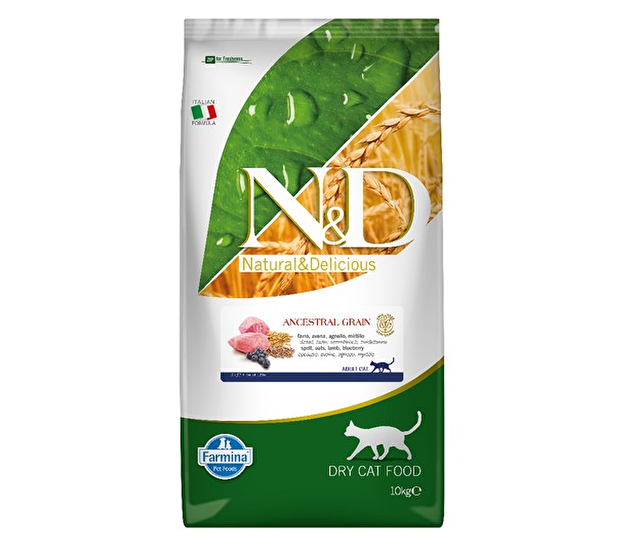 N&D Düşük Tahıllı Kuzu Etli ve Yaban Mersinli Yetişkin Kedi Maması 10 KG