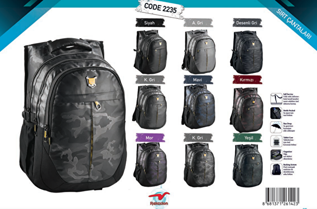 Relaxion 2235 Günlük Seyahat Okul Sırt Çantası