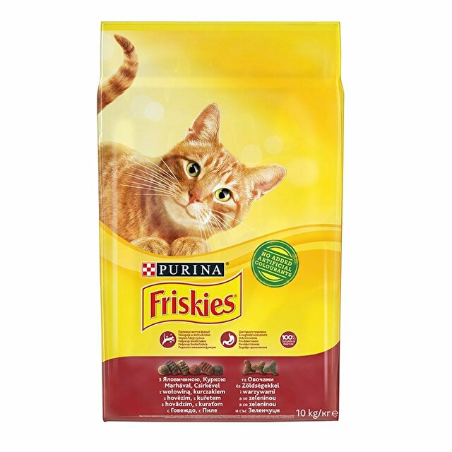 Friskies Et, Tavuk ve Sebzeli Yetişkin Kedi Maması 10 KG