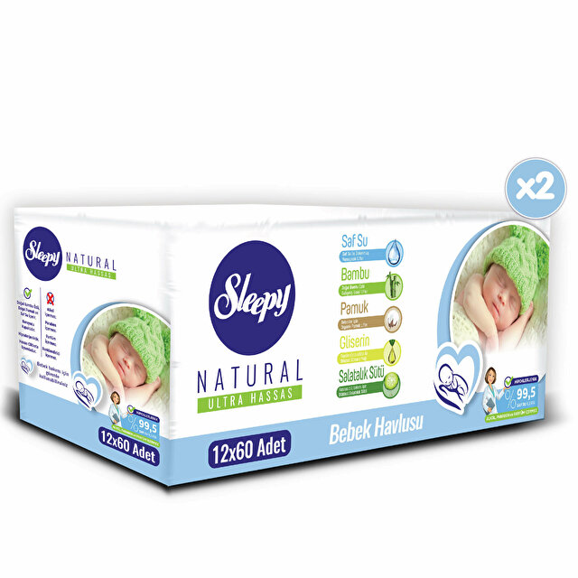 Sleepy Natural Bebek Havlusu 24 x 60'lı