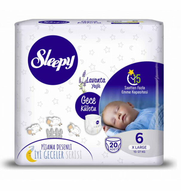 Sleepy Lavanta Yağlı Gece Külotu 6 Numara Xlarge 60 Adet