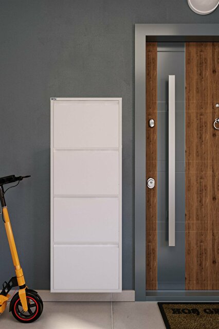 Ceha Antibakteriyel 4'lü Metal Ayakkabılık - Kar Beyaz