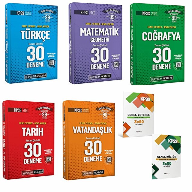 2021 KPSS Genel Kültür Yetenek 30 Deneme Seti Pegem HEDİYELİ