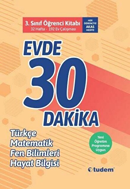 TUDEM 3.SINIF EVDE 30 DAKİKA ÖĞRENCİ KİTABI