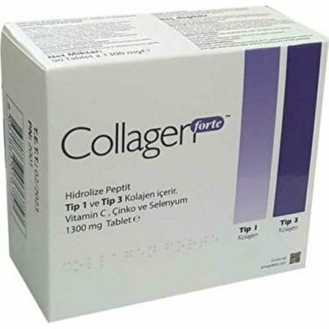 Collagen Forte 1300 mg 90 Tablet .S.K.T. 04 / 2024