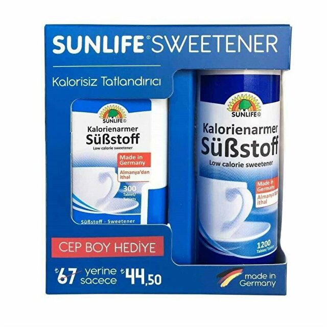Sunlife Sweetener Tatlandırıcı 1200 Adet + 300 Tablet Hediyeli