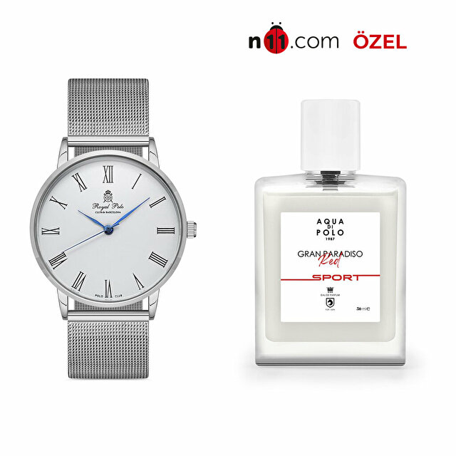 Royal Polo Erkek Saat ve Gran Paradiso Red Sport Erkek Parfüm