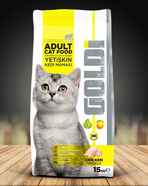 Goldi Tavuklu Tüm Irklar İçin Yetişkin Kedi Maması 15 KG