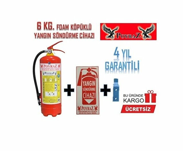 Yangın söndürme tüpü köpüklü 6kg 2021 uretım 2025 son kullanma