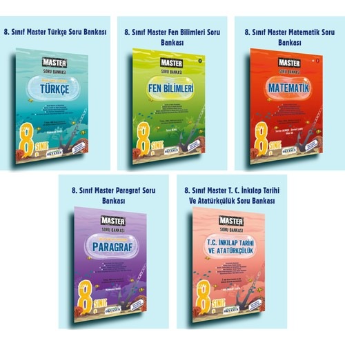 Okyanus Yayınları 8.Sınıf Master Soru Bankası Seti 5 Kitap 2022