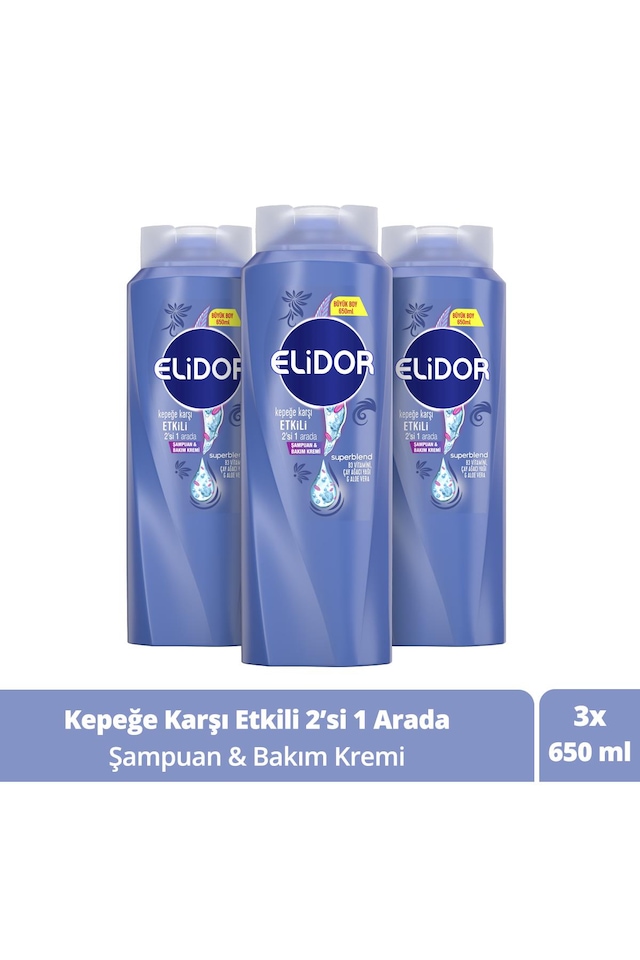 Elidor Kepeğe Karşı Etkili 2'si 1 Arada Şampuan Ve Saç Bakım Krem