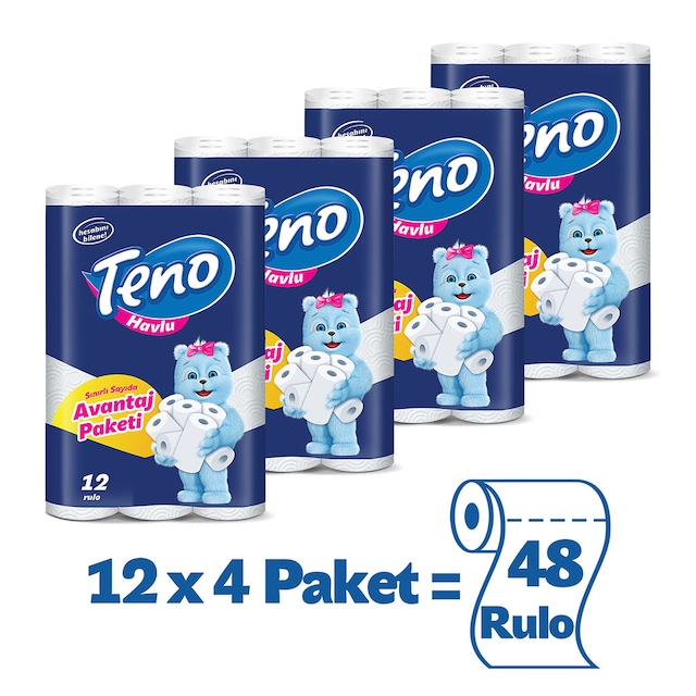 Teno Avantaj Paket Kağıt Havlu 4 x 12 Rulo