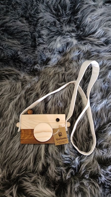 AHŞAP DEKORATİF OYUNCAK FOTOĞRAF MAKİNESİ - Kahverengi