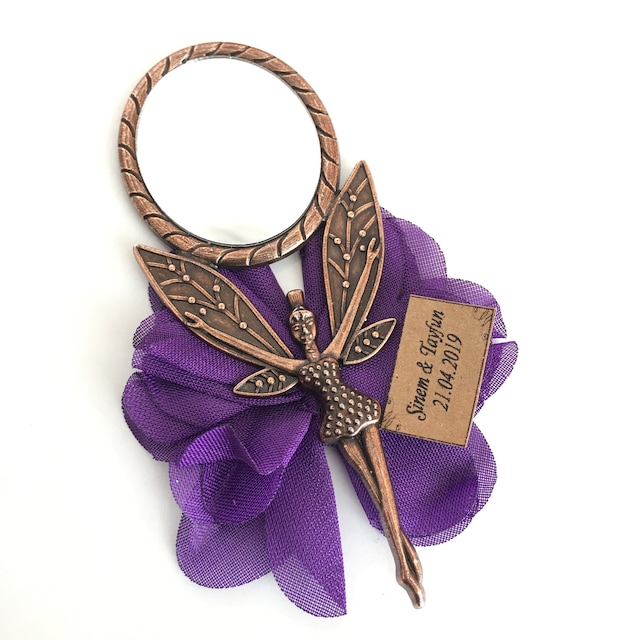 Melek Ayna Kına Nikah Şekeri Söz Nişan Lazer çiçekli Hediyelik