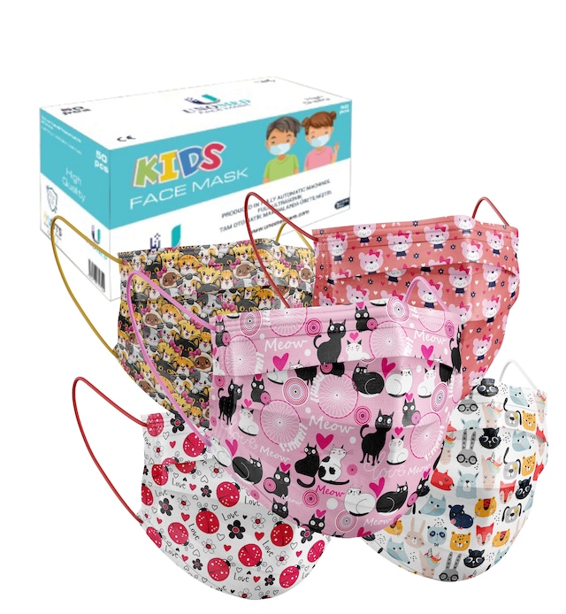 Unomed Kız Çocuk 5Desen  50li  Ultrasonik Meltblown Cerrahi Mas