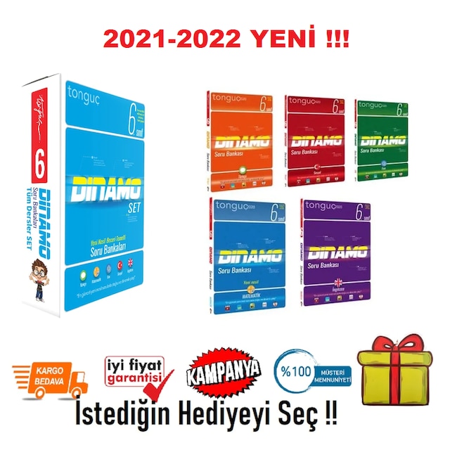 Tonguç 6. Sınıf Dinamo Tüm Dersler Soru Bankası Set 2021-2022