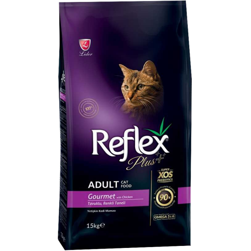 Reflex Plus Gourmet Renkli Taneli Tavuklu Yetişkin Kedi Maması 15 KG