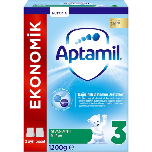 Aptamil 3 Ekonomik Paketli Devam Sütü 9 - 12 Ay 1200 G