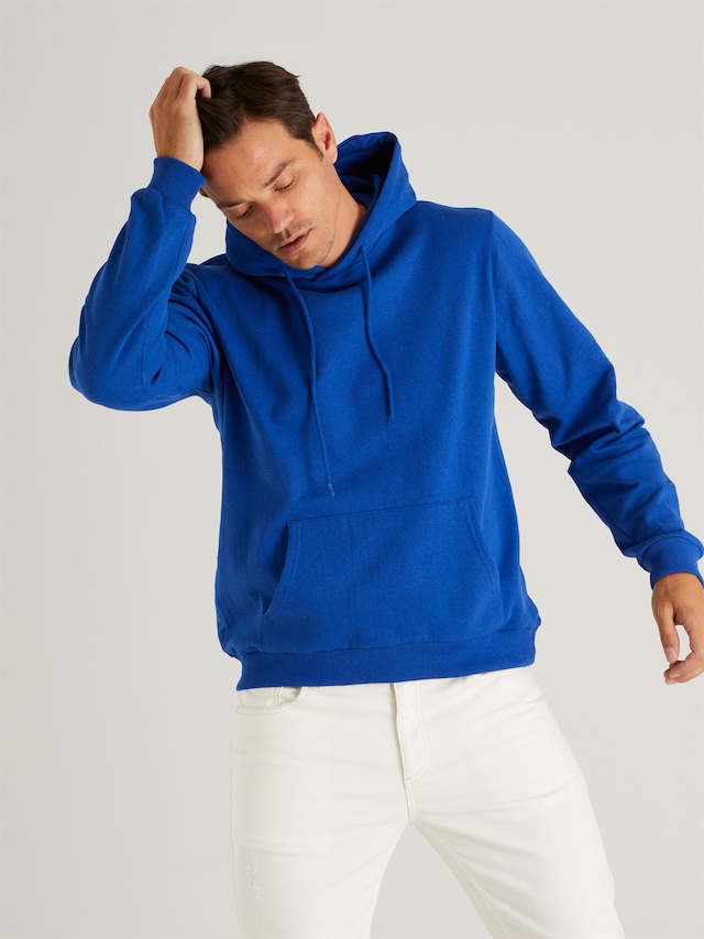 SAKS KAPÜŞONLU KANGURU CEPLİ ERKEK SWEATSHIRT - SLIM FIT