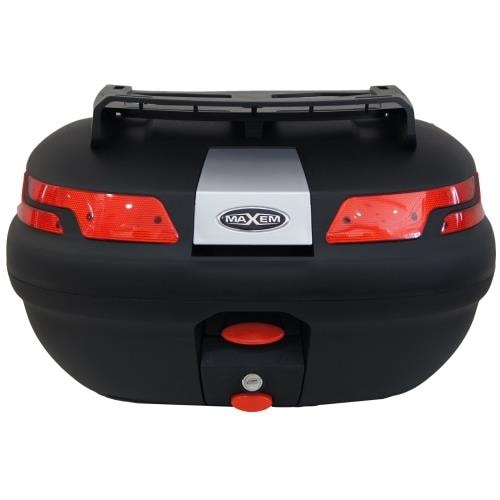 Maxem Sl-45 Motosiklet Arka Çanta Topcase Siyah Kırmızı Camlı Ful
