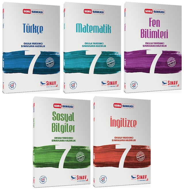SÜPER FİYAT Sınav 7. Sınıf Tüm Dersler Soru Bankası 5 li Set Sına