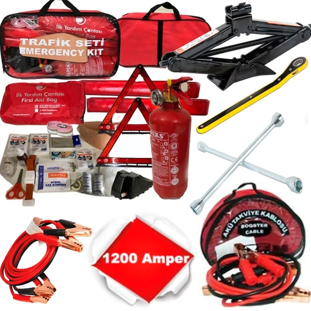 Trafik Seti--Akü Takviye Kablosu--Kriko-- Bijon Anahtarı SET