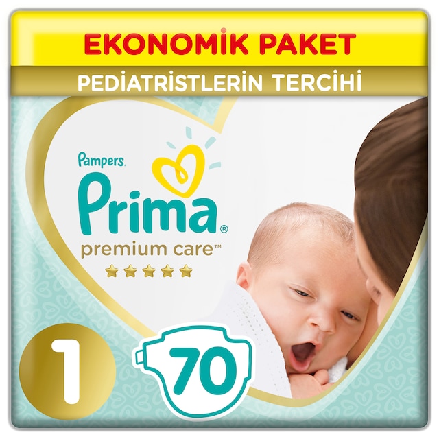 Prima Bebek Bezi Premium Care 1 Beden Yenidoğan Jumbo Paket 70 Adet