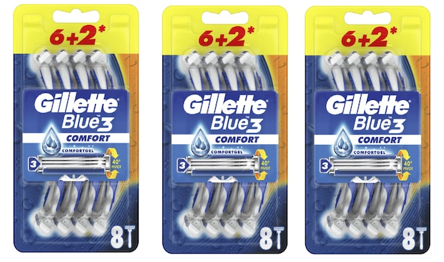 Gillette Blue3 Comfort Kullan-At Tıraş Bıçağı 3 x 8'li