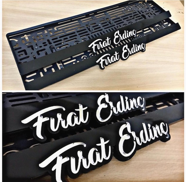 2 ADET ARACINIZA ÖZEL İSİMLİ LAZER KESİM PLAKALIK (3D Çıkıntılı)