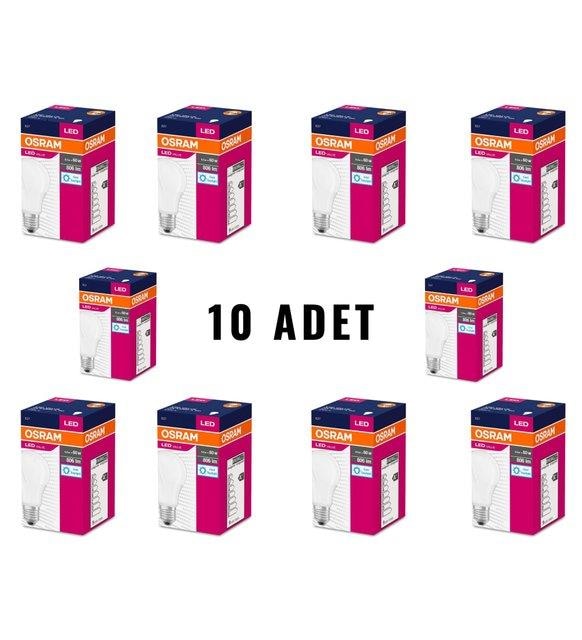 Osram 10'lu 8,5W Led Ampul E27 Beyaz Işık 6500K