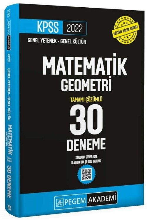 Pegem 2022 KPSS Matematik-Geometri 30 Deneme Çözümlü Pegem Akadem