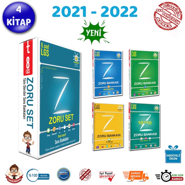 Tonguç Akademi 8. Sınıf Lgs Zoru Bankası Set 4 Kitap 2022