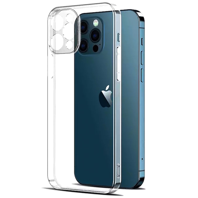 iPhone 12 Pro Kılıf Şeffaf Silikon Kamera Korumalı Tıpalı