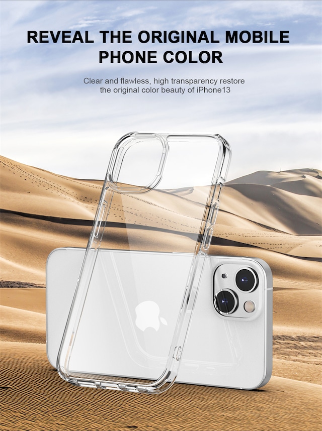 iPhone 13 Kılıf Kamera Lens Çıkıntı Koruma Şeffaf Sararmaz Kapak