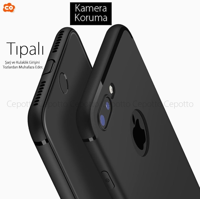 iPhone 8 Kılıf-Ultra İnce Kamera Koruma Tıpalı Mat Silikon Kılıf