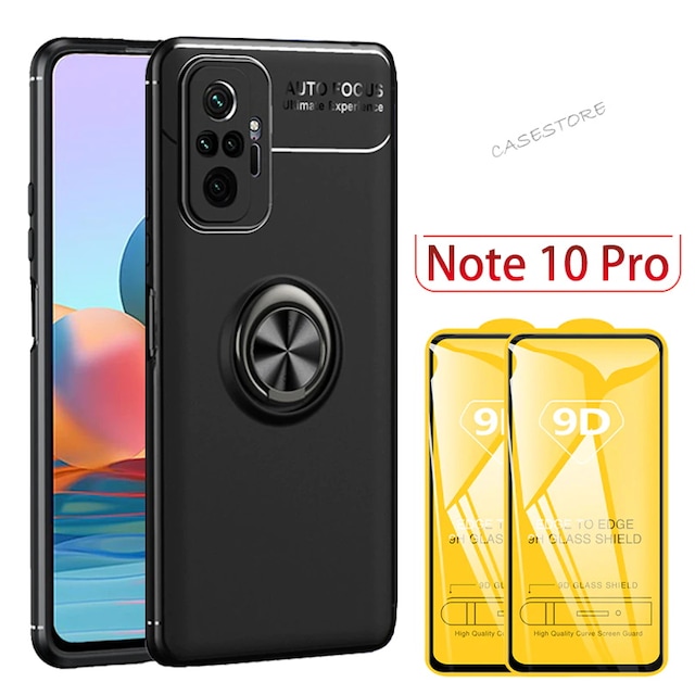 Xiaomi Redmi Note 10 Pro Kılıf Yüzüklü Mıknatıslı Silikon Kapak