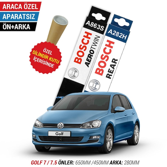 VW Golf 7 / 7.5 Ön Arka Silecek (2012-2020) Bosch Aerotwin