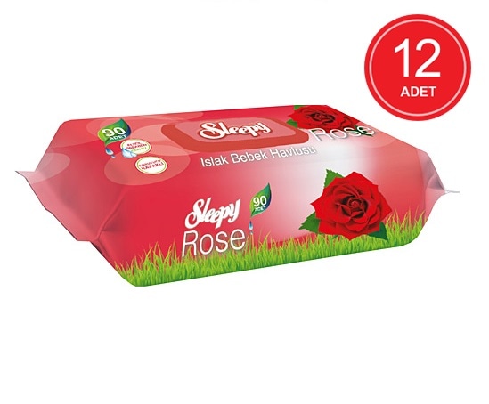 Sleepy Gül Kokulu Islak Bebek Havlusu 12 x 90'lı