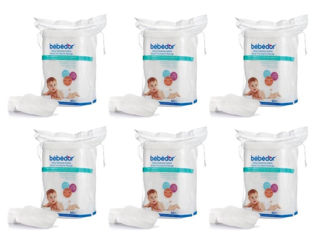 Bebedor 630 Bebek Temizleme Pamuğu 60'lı 6 Adet