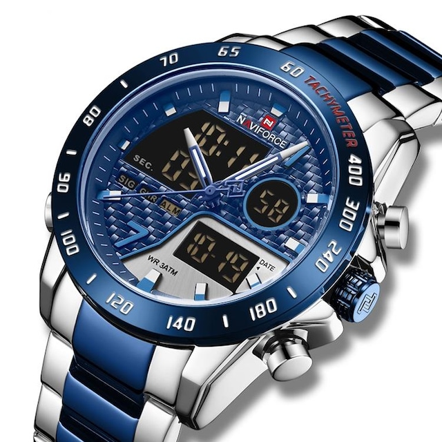 Naviforce Dijital Kronometre-Alarm-Işık Erkek Kol Saati 4 Renk