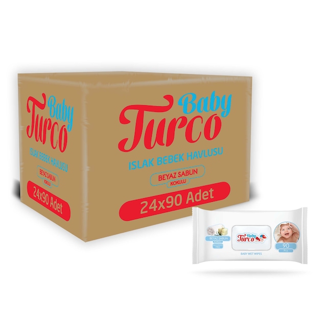 Baby Turco Beyaz Sabun Kokulu Islak Havlu 24 x 90'lı