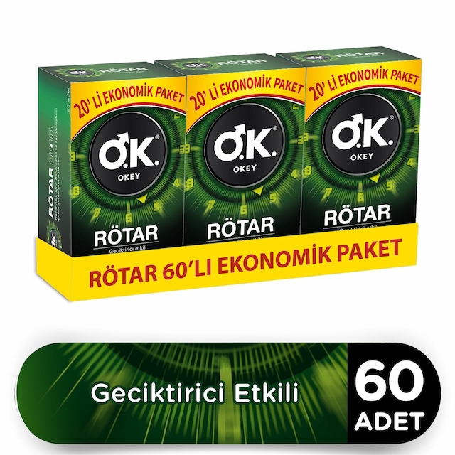 OKEY Rötar Geciktiricili  60'lı Prezervatif