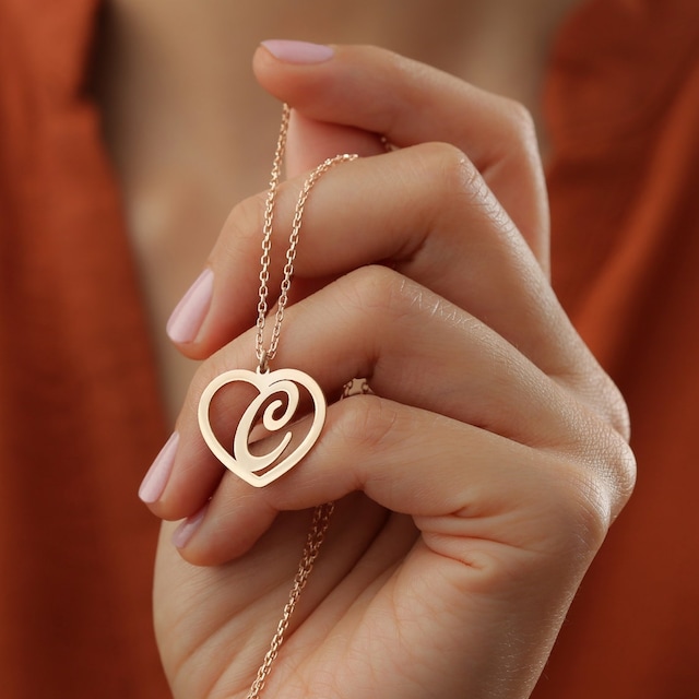 Gümüş Kişiye Özel Harf Kolye 925 Ayar Gümüş Kolye