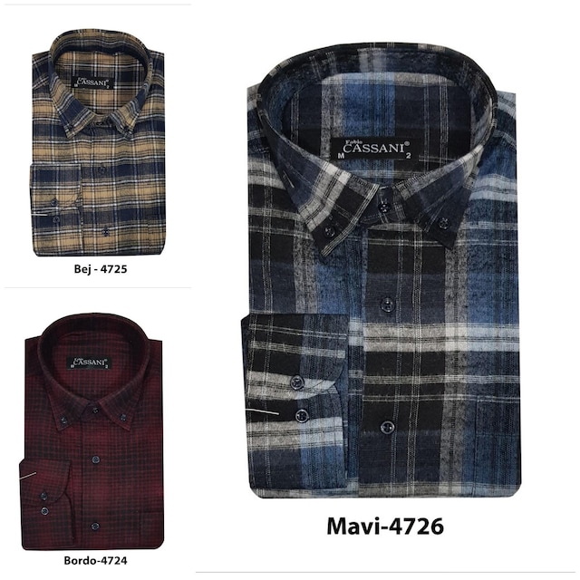 Fabio Cassani Klasik Kışlık Pamuk Erkek Gömlek-5 Renk