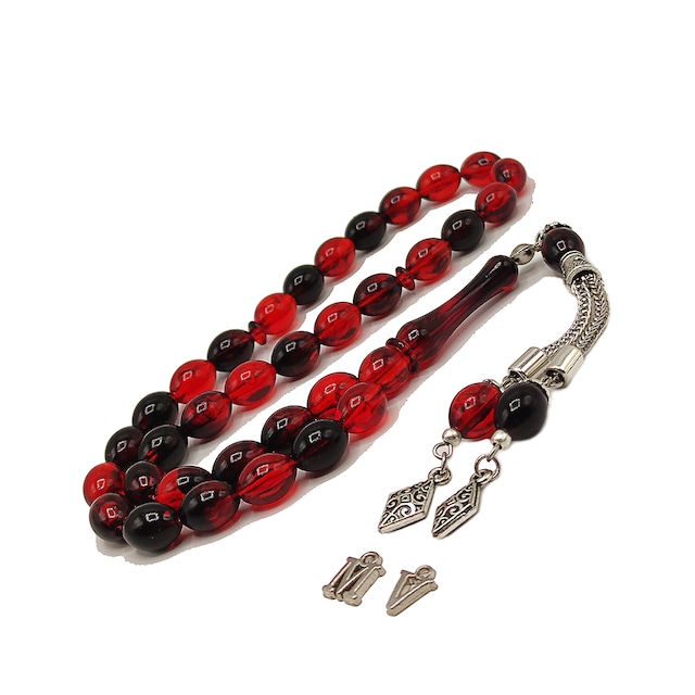 2 Baş Harfli Kişiye İsme Özel Toz Kehribar Tesbih 10 Farklı Renk